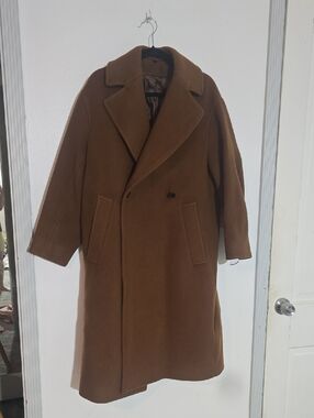 COS Women's Double-Breasted Pea Coat in Brown Beautiful Condition